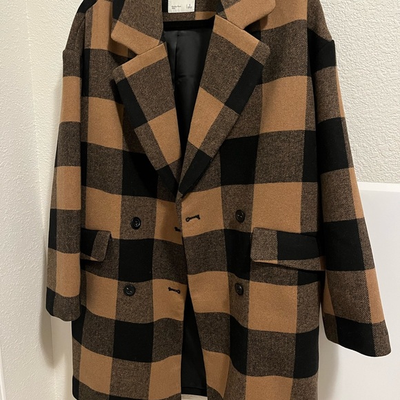Abercrombie and Fitch brown and black plaid jacket - Picture 1 of 4